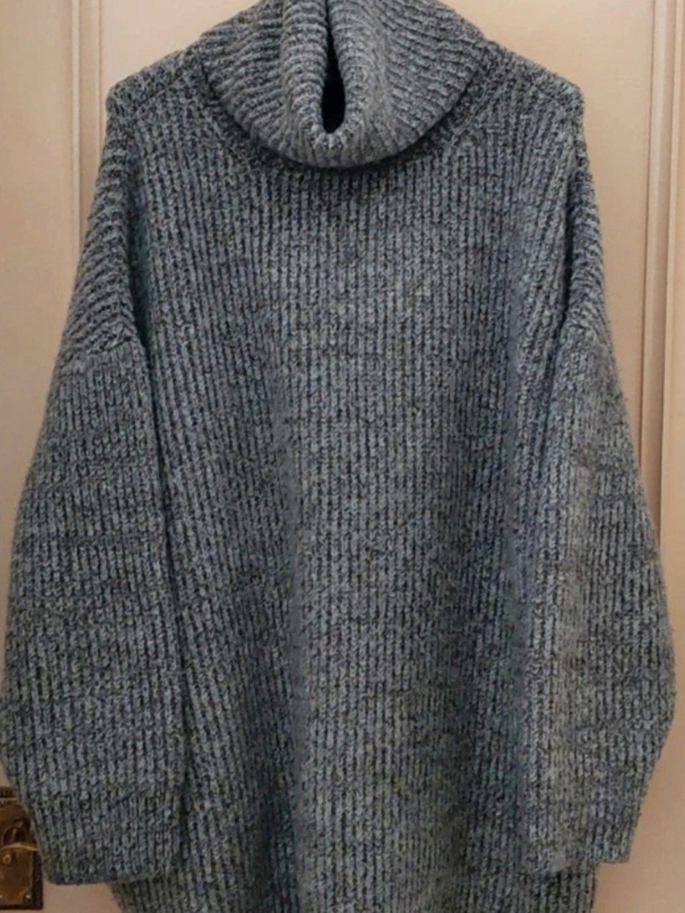 Zara Heather Gray Chunky Turtleneck Sweater